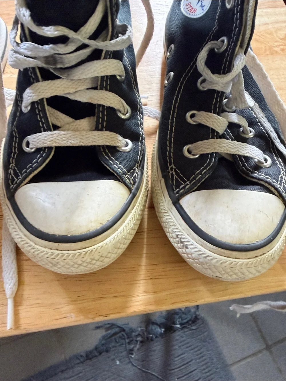 Converse Kids Black High-Top Canvas Sneakers with White Trim
